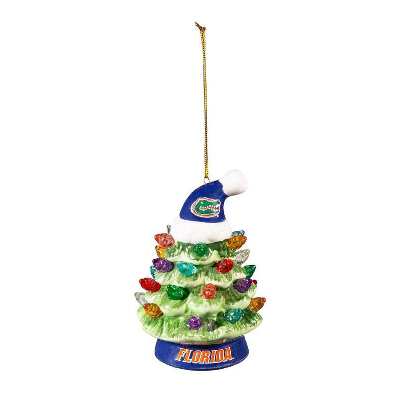4" LED Ceramic Christmas Tree Ornament with Team Santa Hat, University of Florida