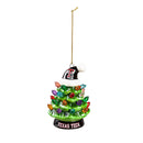 4" LED Ceramic Christmas Tree Ornament with Team Santa Hat, Texas Tech