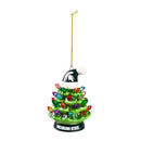 4" LED Ceramic Christmas Tree Ornament with Team Santa Hat, Michigan State University