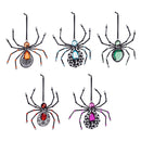 Metal Spider Ornament, Orange/Blue/Red/Purple/Green, 5 Assorted,3otm167