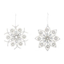 Geometric Metal Snowflake Ornament, 2 Asst,3otm216