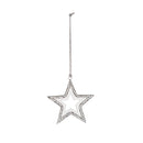 Beaded Metal Ornament, 2 Asst: Snowflake/Star