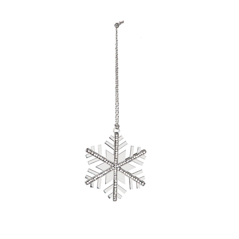 Beaded Metal Ornament, 2 Asst: Snowflake/Star