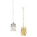 4" Metal Angel Ornament, 2 Asst., Silver/Gold