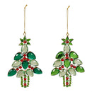 6.75" Metal Christmas Tree with Gems Ornament