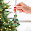 6.75" Metal Christmas Tree with Gems Ornament
