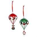Christmas Vacation Ornament Christmas Character with Parachute Metal, Asst, 7"H
