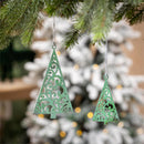 Shades of Green Ornament Tree Metal Set