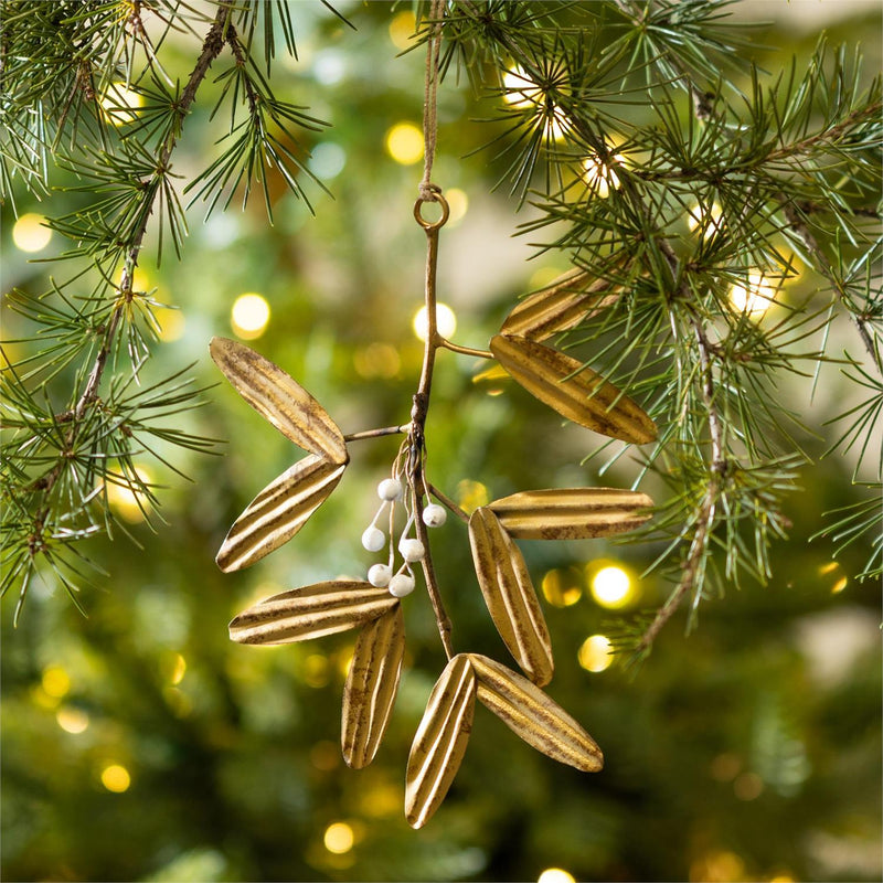 6" Metal Mistletoe Hanging Décor