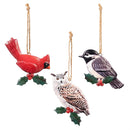 Woodland Storybook Ornament Metal Bird, Asst of 3