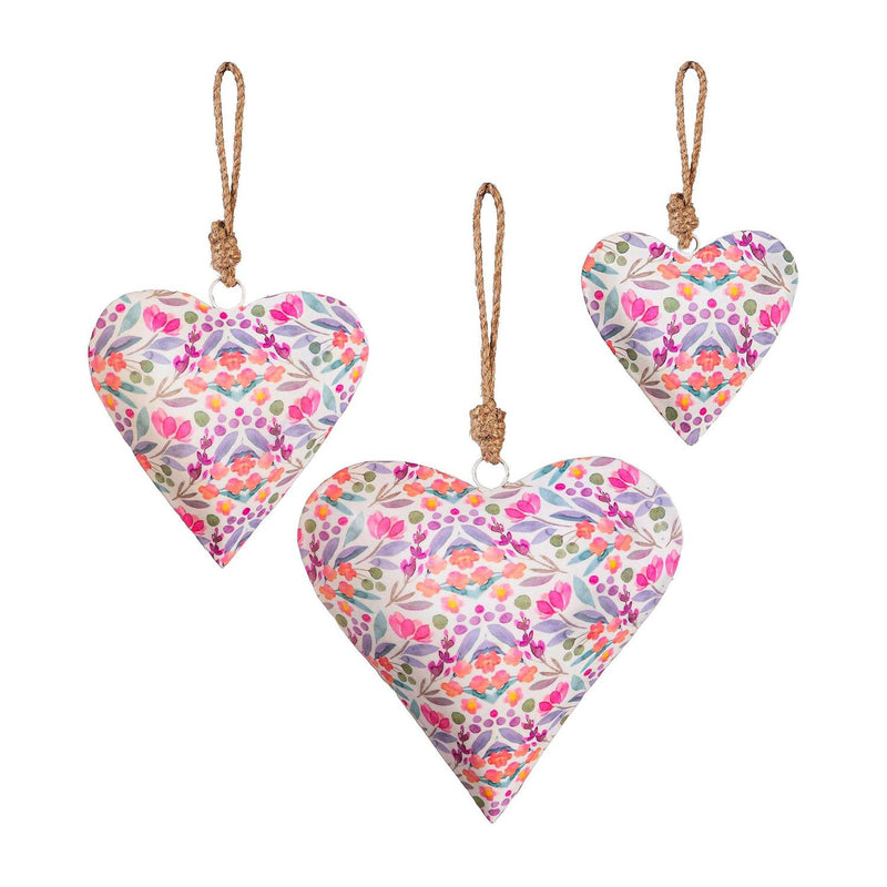 Petal Paradise Heart Shaped Metal Hanging D√©cor Set