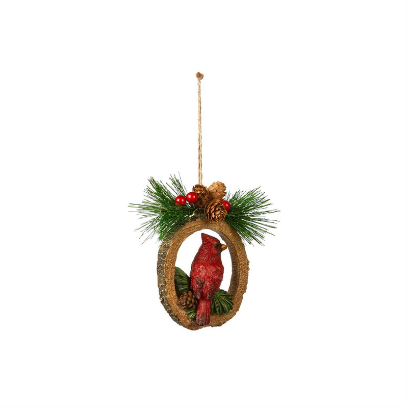 4.5" Resin Cardinal with Artificial Ornament