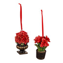 Resin Poinsettia in Planter Ornament