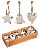 White Wood Ornament Set, Set of 90pcs,3otw096