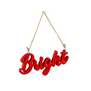 Wood Sentiment Ornament, 2 Asst: Merry/Bright