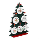 Traditional Santa Ornament Christmas Most Likely To... Round Wood with Wood Display