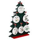 Traditional Santa Ornament Christmas Most Likely To... Round Wood with Wood Display