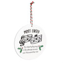 Traditional Santa Ornament Christmas Most Likely To... Round Wood with Wood Display