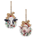 Woodland Storybook Ornament Christmas Farm Animal Wood, Asst, 5"H