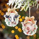 Woodland Storybook Ornament Christmas Farm Animal Wood, Asst, 5"H