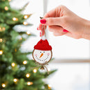 Woodland Storybook Ornament Wood and Fabric Snowman, 4.75"H, Asst of 2