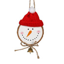 Woodland Storybook Ornament Wood and Fabric Snowman, 4.75"H, Asst of 2