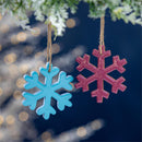 Season to Sparkle Ornament Snowflake Enamel Wood, Asst, 4"H