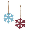 Season to Sparkle Ornament Snowflake Enamel Wood, Asst, 4"H