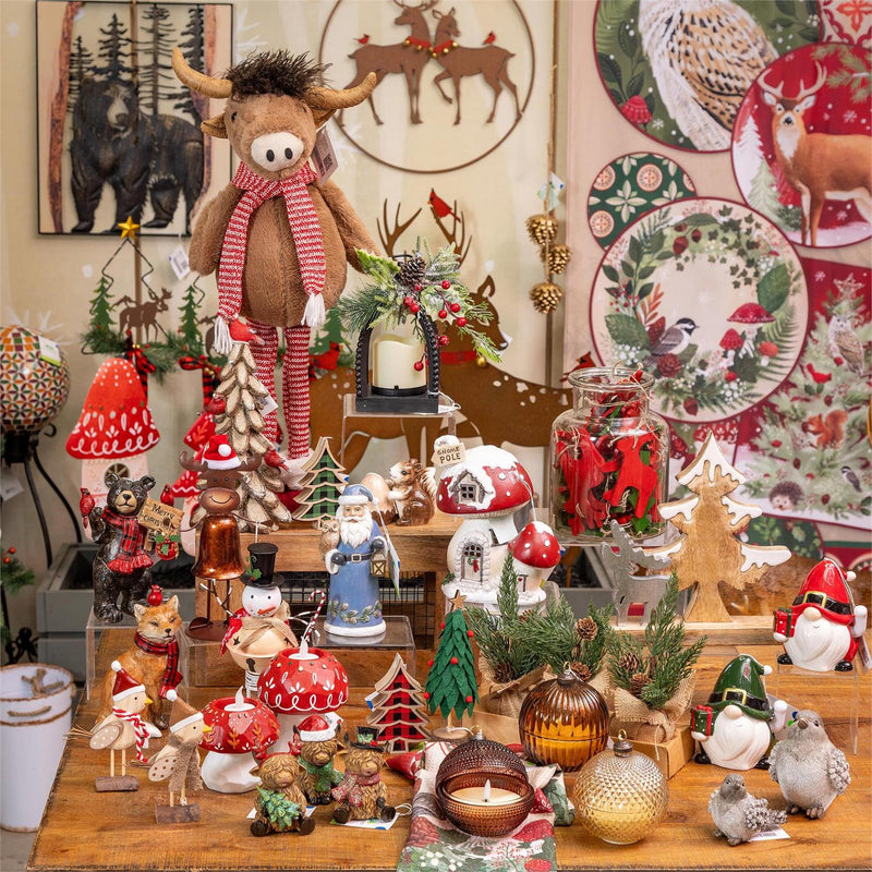 Woodland Storybook Ornament Christmas Icon Wood in Glass Jar, Asst, 3.5"H