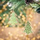 Shades of Green Ornament Tree with Enamel Wood, Asst, 4.5"H