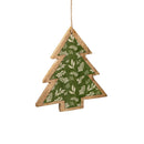 Shades of Green Ornament Tree with Enamel Wood, Asst, 4.5"H