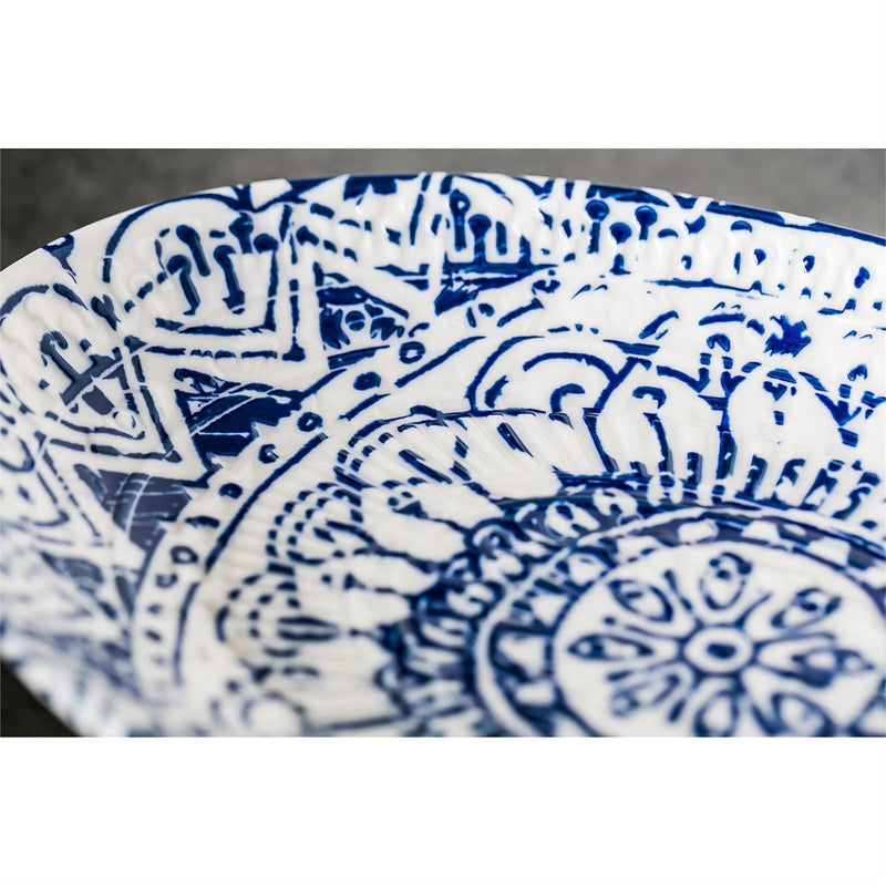 Ceramic Debossed Oval Plate, Inkwell Collection