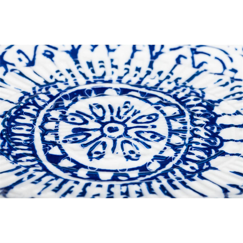 Ceramic Debossed Oval Plate, Inkwell Collection