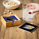 Baltimore Ravens Ceramic Coasters Set, 4pcs with Wood Caddy