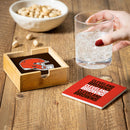 Cleveland Browns Ceramic Coasters Set, 4pcs with Wood Caddy
