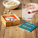 Miami Dolphins Ceramic Coasters Set, 4pcs with Wood Caddy
