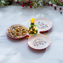 Joyful Traditions Serveware Ceramic LED Serving Tray with Christmas Tree