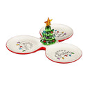 Joyful Traditions Serveware Ceramic LED Serving Tray with Christmas Tree