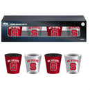 North Carolina State University 4-Piece Ceramic and Glass 2oz. Shot Glass Set