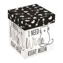 17 oz Stemless Glass w/ Gift Box- I Need Wine Right Meow