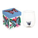 17oz. Stemless Figurine Glass w/ Gift Box, Butterfly,3sl1080