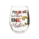 Mardi Gras Fleur De Lis Stemless Glass, 17oz, Gift Box