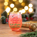 Christmas Vacation Wine Glass Stemless Glass, Merry Christmas, 17oz, Gift Box