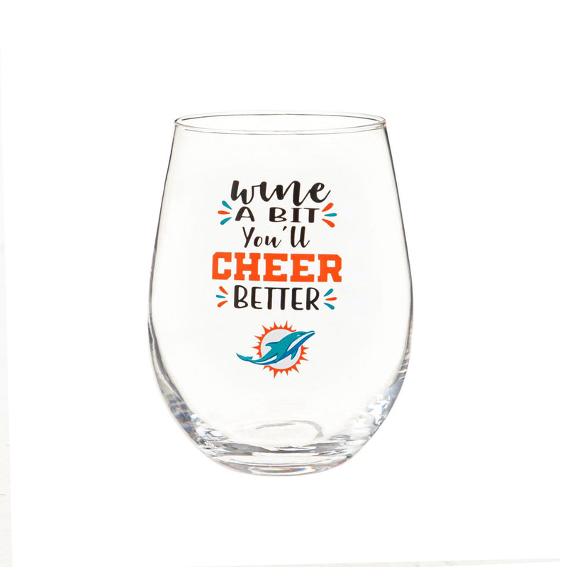 Miami Dolphins, 17oz Boxed Stemless Wine