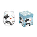 Stemless Glass w/ Box, 17oz, Winter Frost Snowman