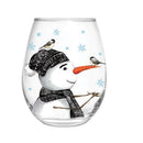 Stemless Glass w/ Box, 17oz, Winter Frost Snowman