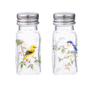 Glass Salt and Pepper Shaker Set, Birds in Blooms,3sp9863