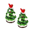 Joyful Traditions Salt and Pepper Shakers Ceramic Christmas Tree with Cardinal, Set