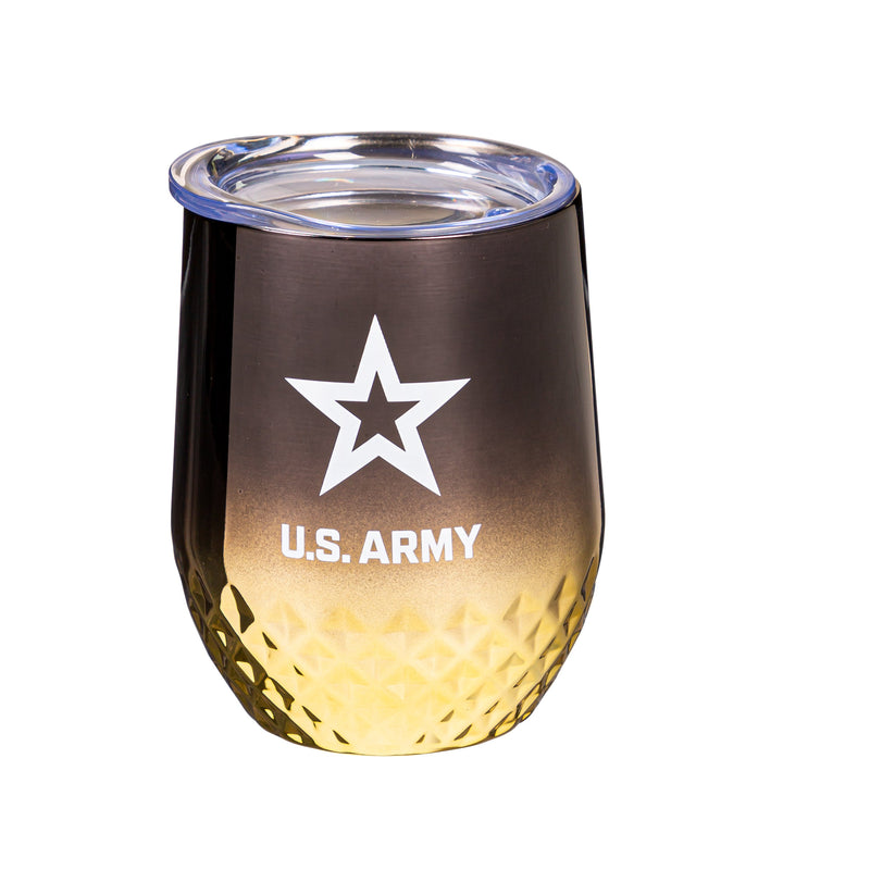 US Army, Electroplated Stainless Steel Stemless Cup, 12oz,3ssh5063w