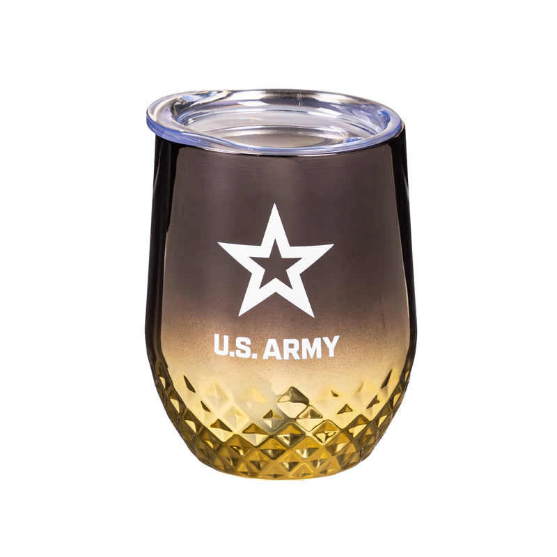 US Army, Electroplated Stainless Steel Stemless Cup, 12oz,3ssh5063w